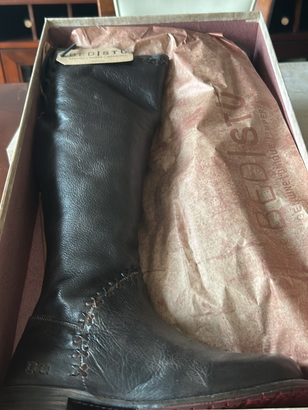 Bed Stu Manchester Women's Tall Leather Heeled Boots Brown